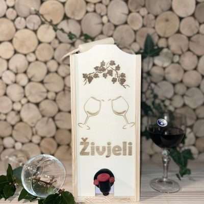 Personalizirana Drvena Kutija za Vino od 3 Litre