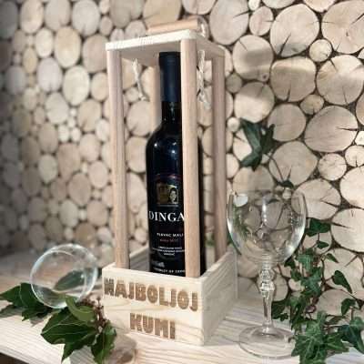 Drvena Kutija za Vino s Četiri Stuba